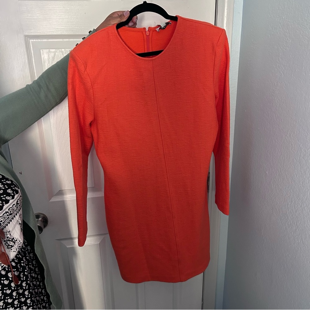 NWT COS Bright Orange Textured Dress